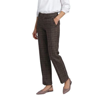 Brown Polyester Casual Pants