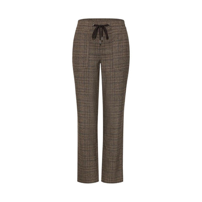 Brown Polyester Casual Pants