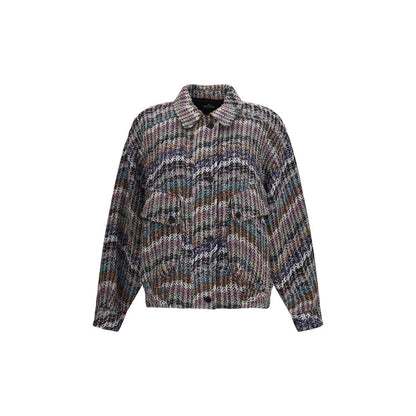 Multicolor Fabric Full-Length Jacket