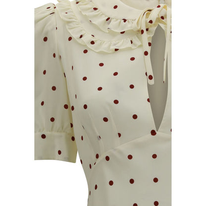 Beige Silk Casual Dress