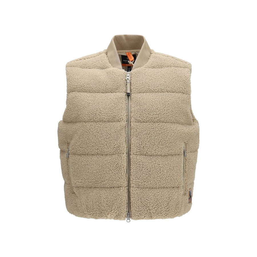 Beige Polyester Sleeveless Jacket