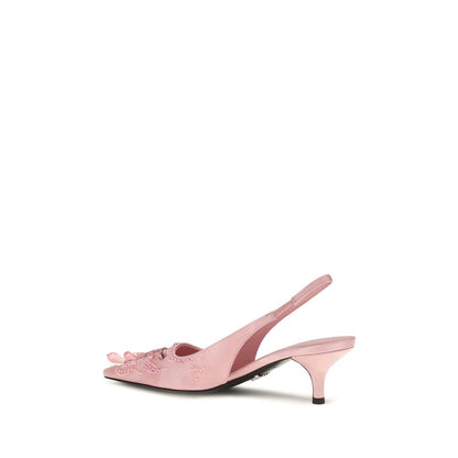 Multicolor Satin Mid Heel Pumps