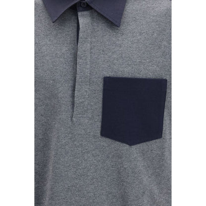 Gray Cotton Polo Shirt