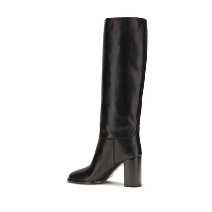 Black Calf Leather Bos Taurus High Heel Boots