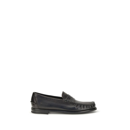Black Calf Leather Bos Taurus Slip-On Loafers