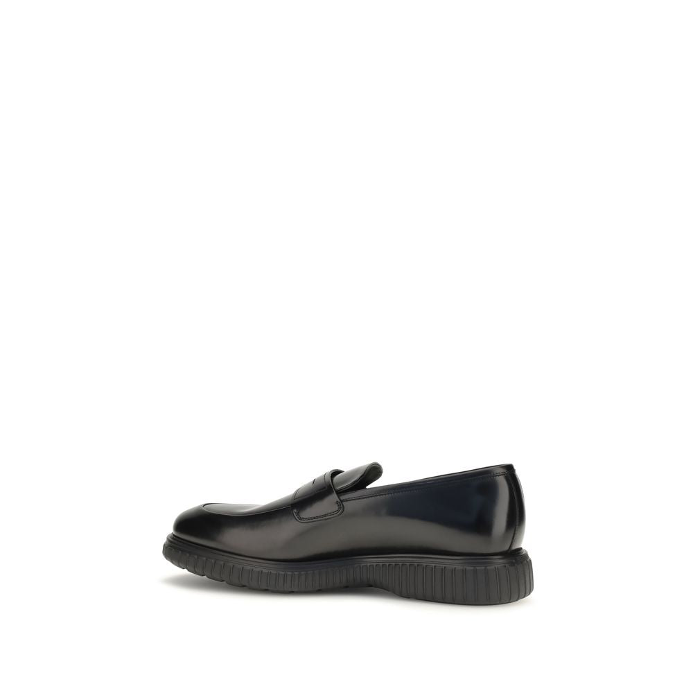 Black Calf Leather Bos Taurus Slip-On Loafers