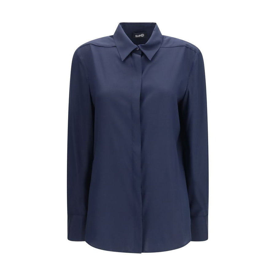 Blue Silk Dress Shirt