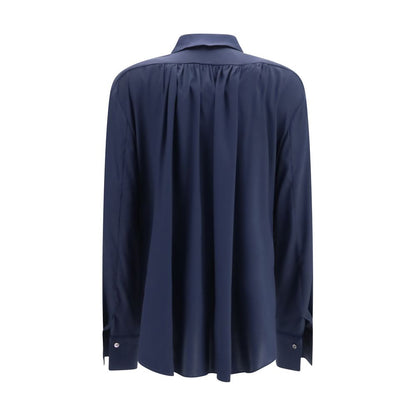Blue Silk Dress Shirt