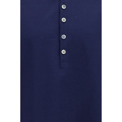 Blue Cotton Polo Shirt