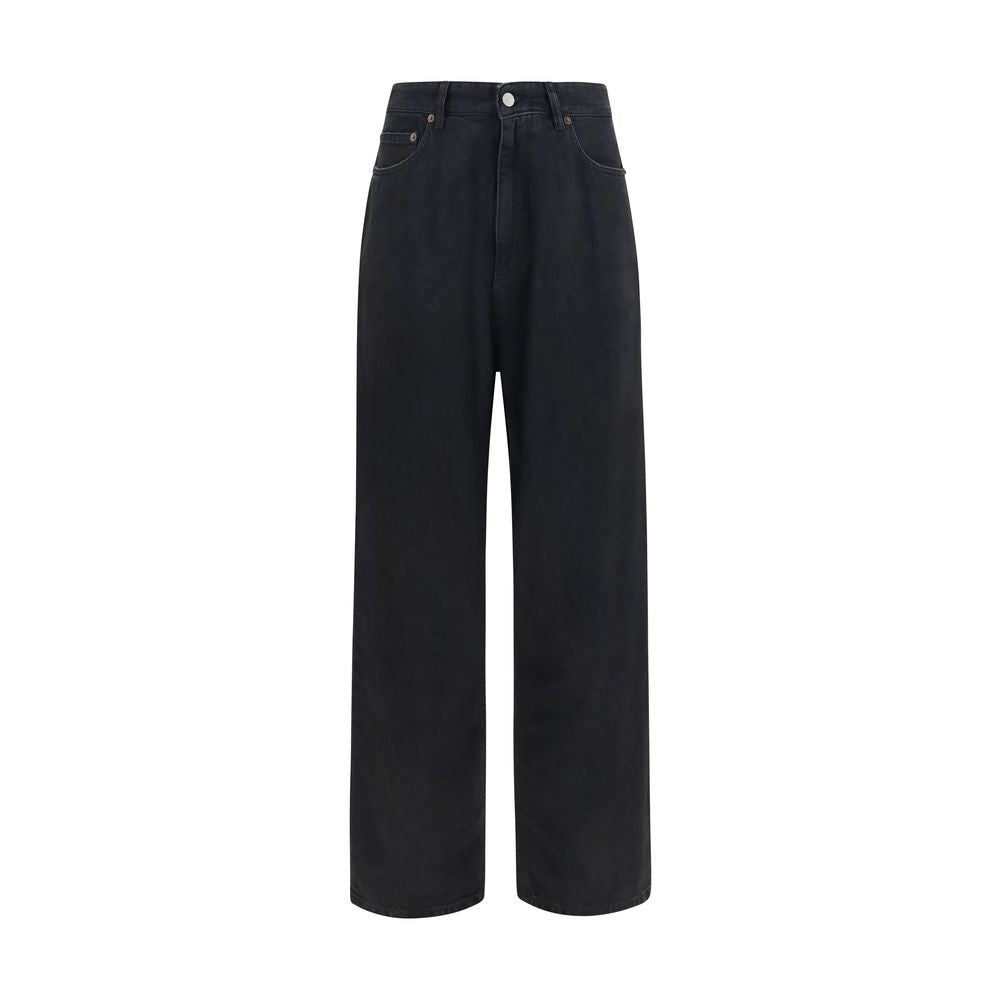 Black Cotton Relaxed Fit Jeans