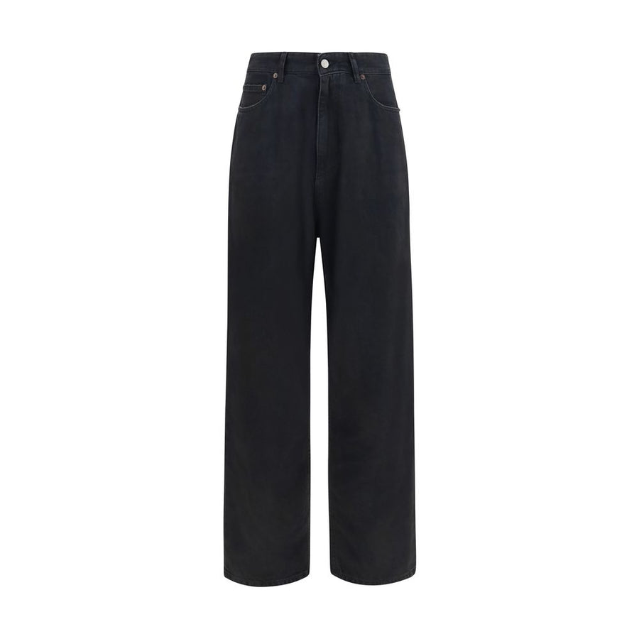 Black Cotton Relaxed Fit Jeans