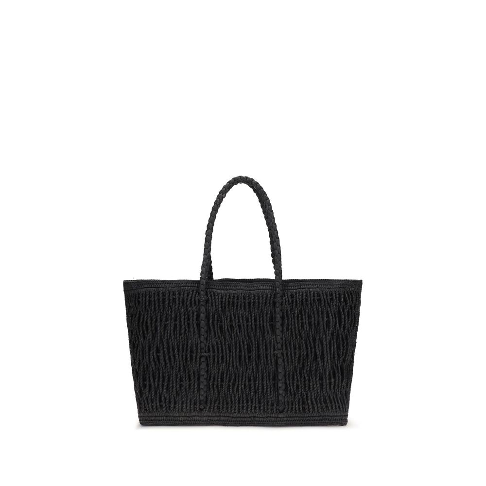 Black Raffia Shoulder Bag