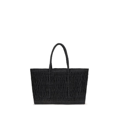 Black Raffia Shoulder Bag