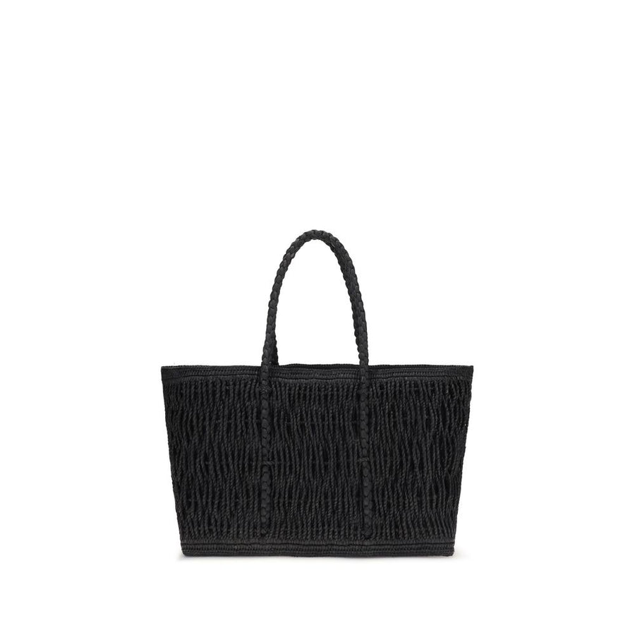 Black Raffia Shoulder Bag