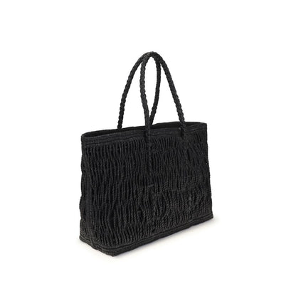 Black Raffia Shoulder Bag