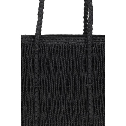 Black Raffia Shoulder Bag