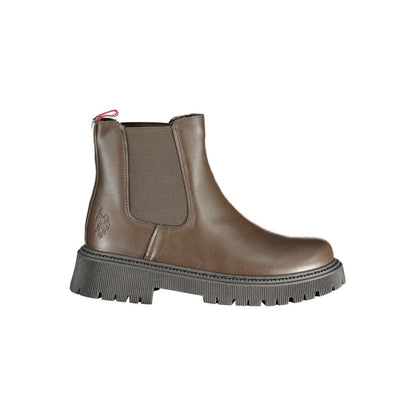 Brown Polyester Women's Boot