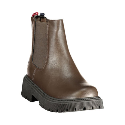 Brown Polyester Women's Boot