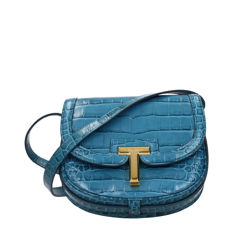 Light Blue Leather Crossbody Bag
