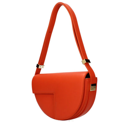 Orange Leather Shoulder Bag