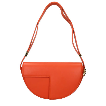 Orange Leather Shoulder Bag
