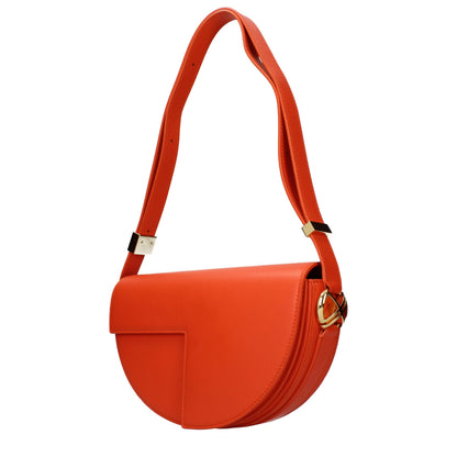 Orange Leather Shoulder Bag
