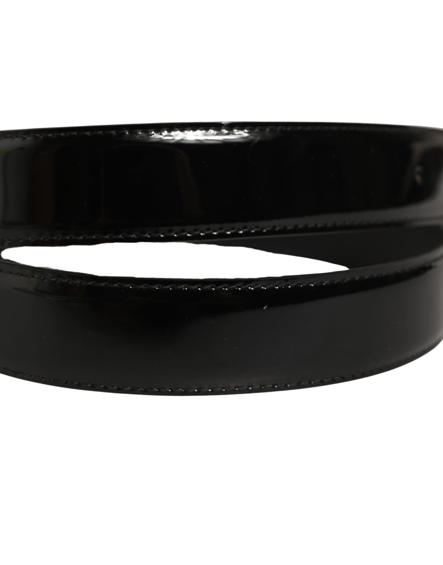 Black Patent Leather Gold Metal Buckle Belt