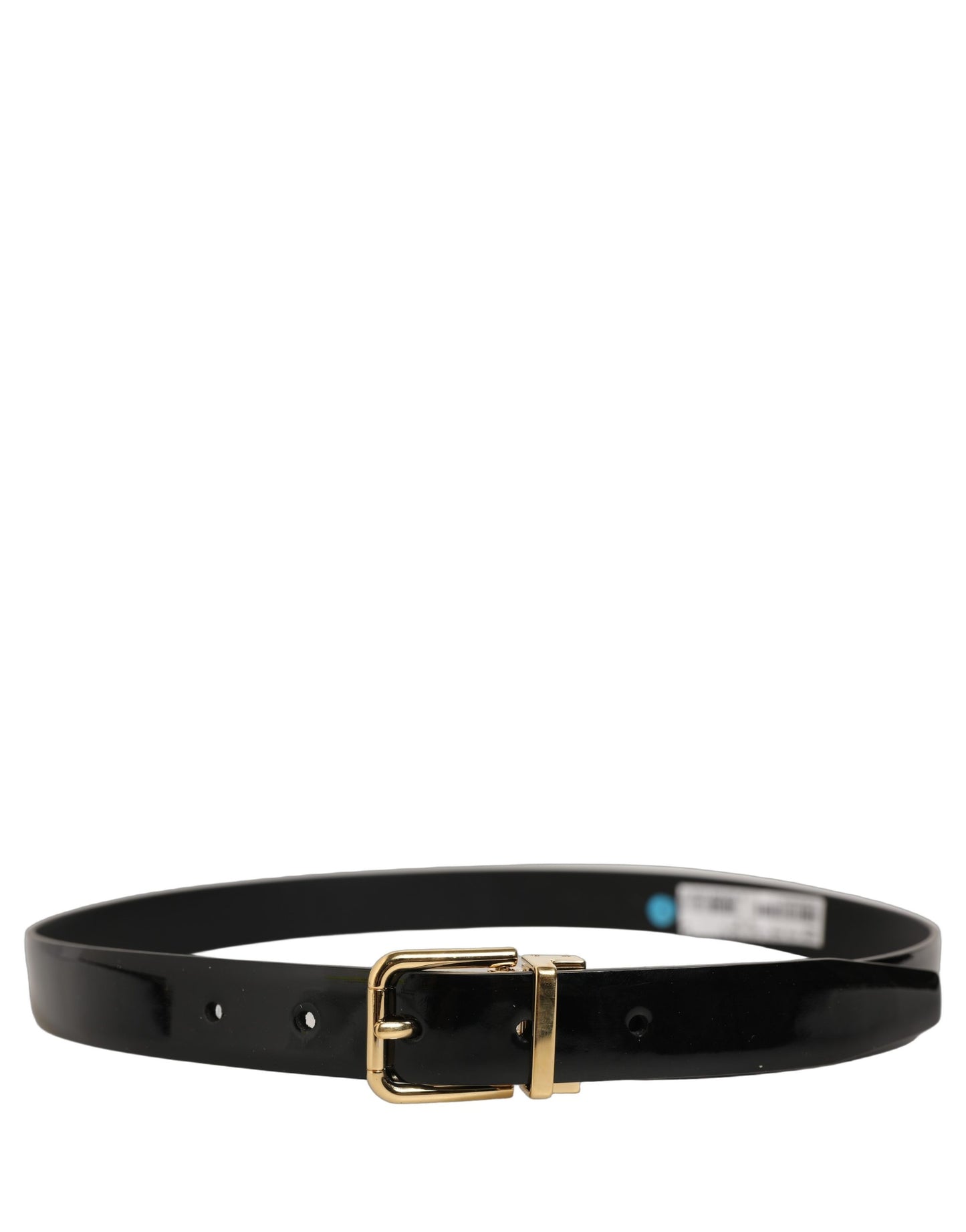 Black Classic Leather Gold Tone Buckle Belt
