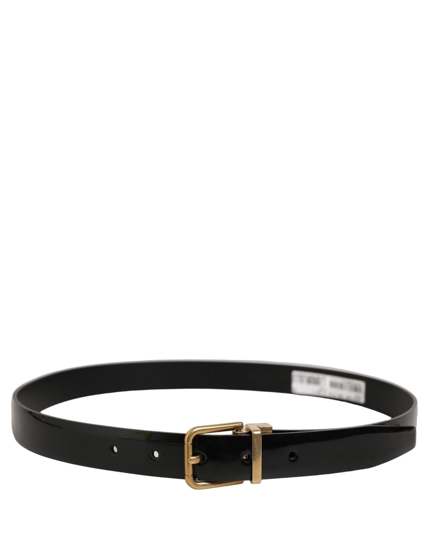 Black Classic Leather Gold Tone Buckle Belt