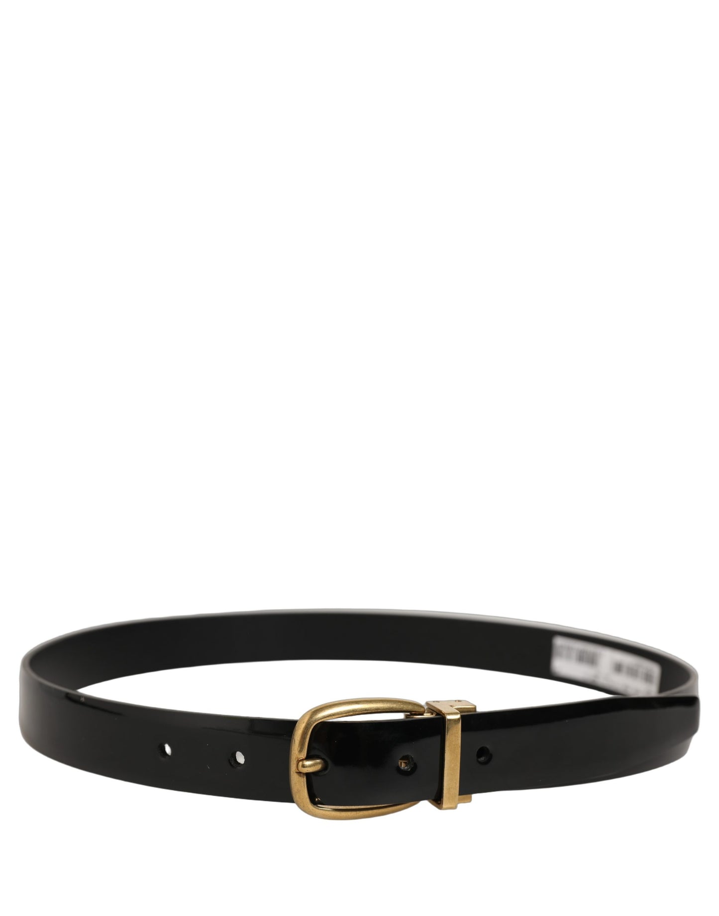 Black Classic Leather Gold Tone Buckle Belt