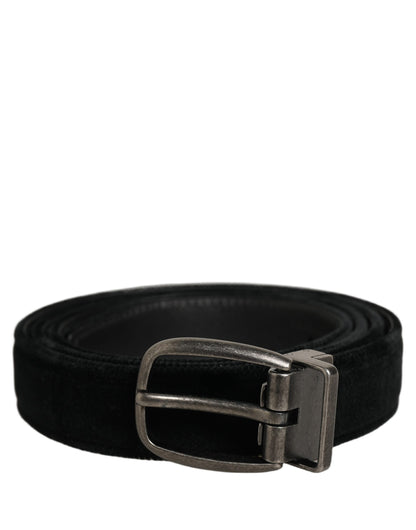 Black Cotton Metal Buckle Classic Men Belt