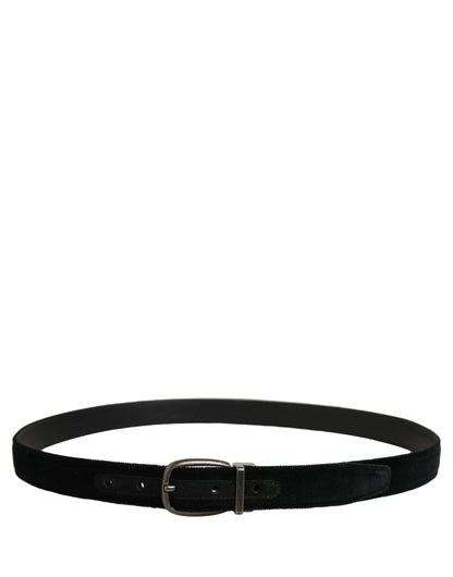 Black Cotton Metal Buckle Classic Men Belt