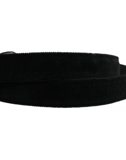 Black Cotton Metal Buckle Classic Men Belt