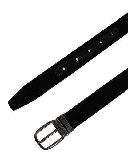 Black Cotton Metal Buckle Classic Men Belt