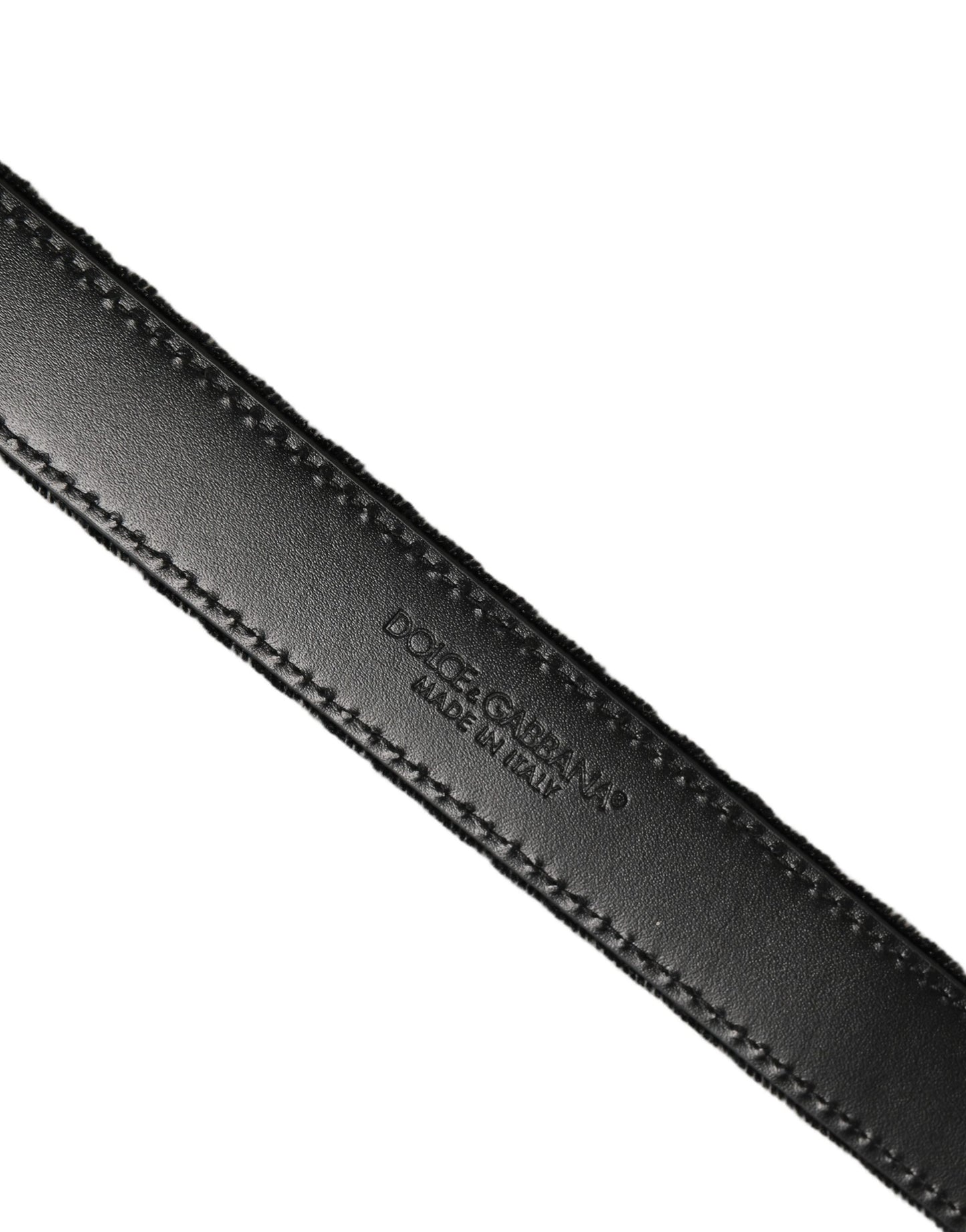 Black Velvet Silver Tone Metal Buckle Belt