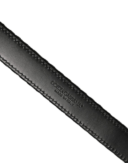 Black Velvet Silver Tone Metal Buckle Belt
