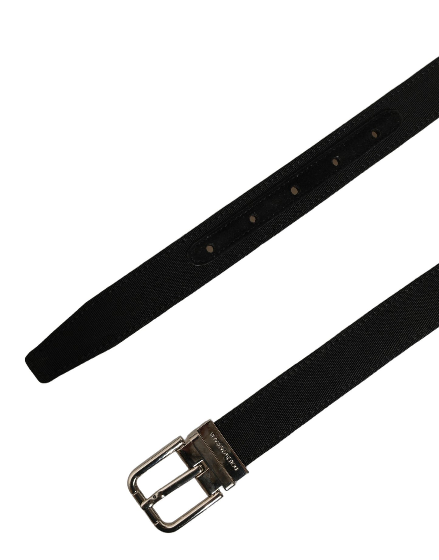 Black Classic Leather Silver Tone Buckle Belt