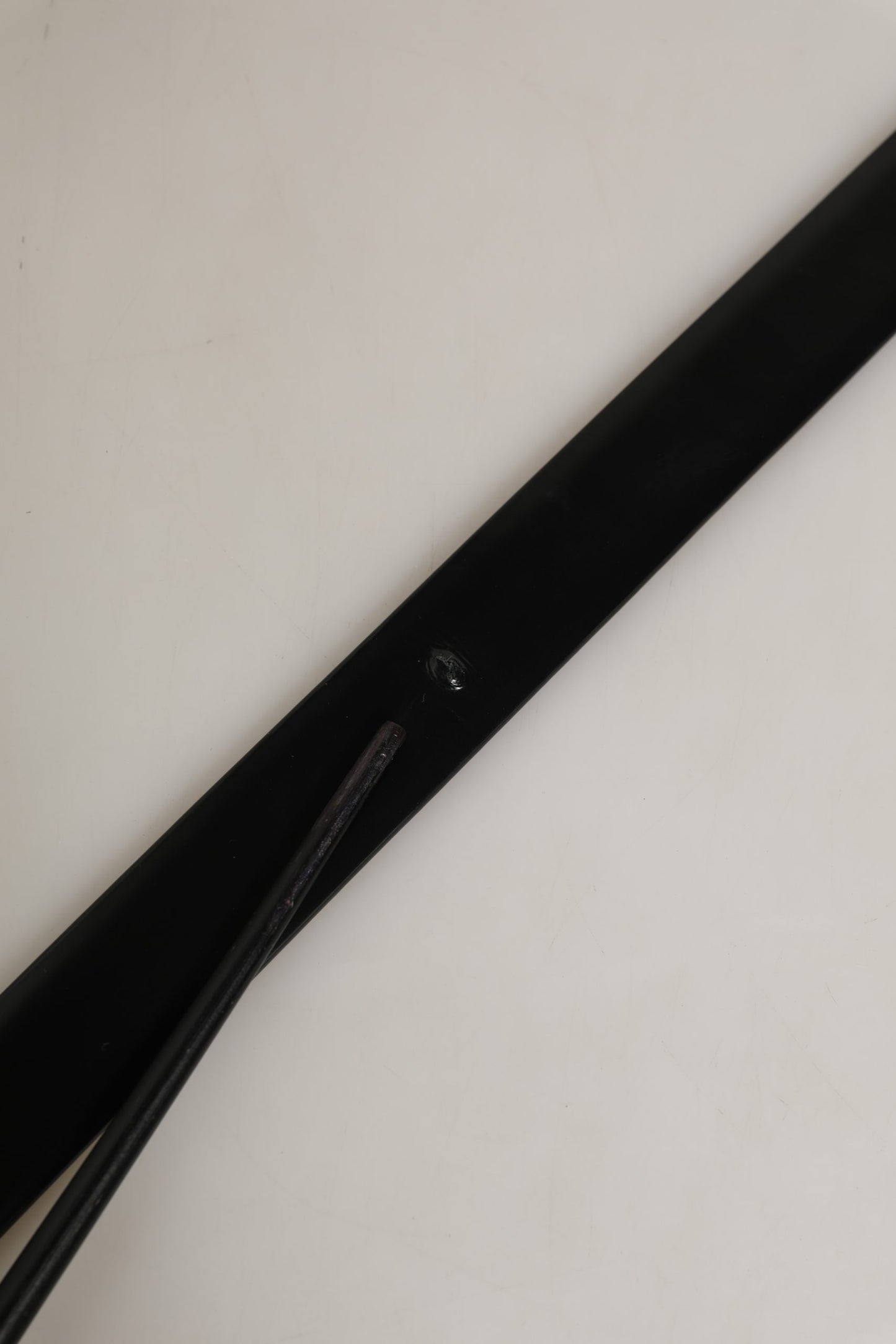 Black Leather Silver Tone Metal Buckle Belt