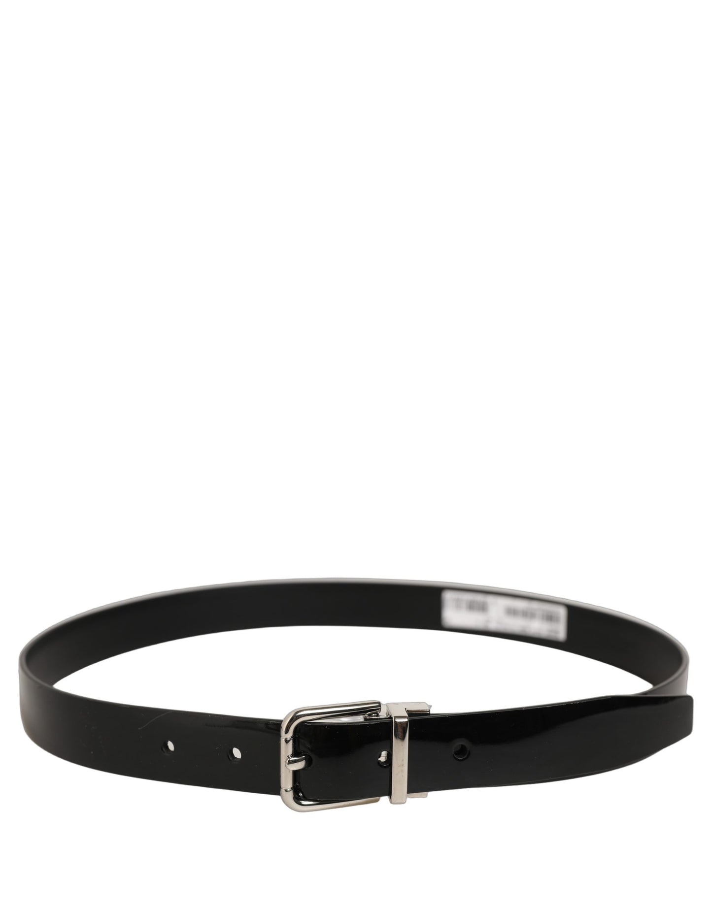 Black Classic Leather Silver Tone Buckle Belt