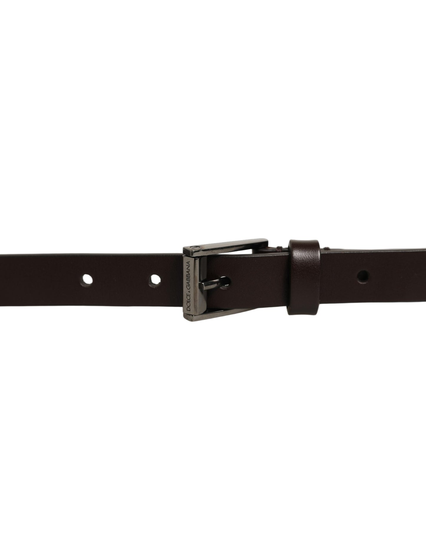 Brown Leather Double Wrap Metal Buckle Belt