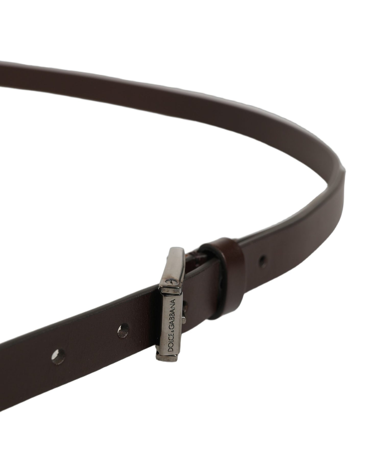 Brown Leather Double Wrap Metal Buckle Belt