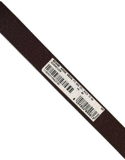 Brown Leather Double Wrap Metal Buckle Belt