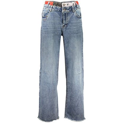 Blue Cotton Womens Jeans