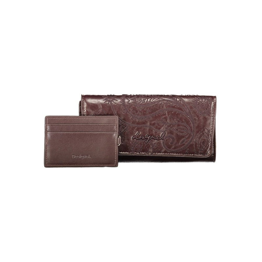 Brown Polyurethane Women Wallet