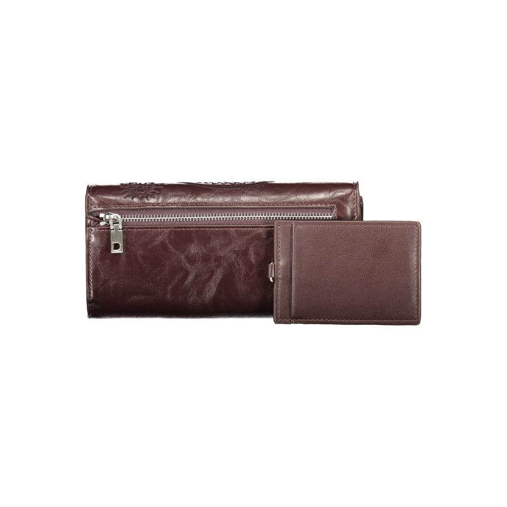 Brown Polyurethane Women Wallet