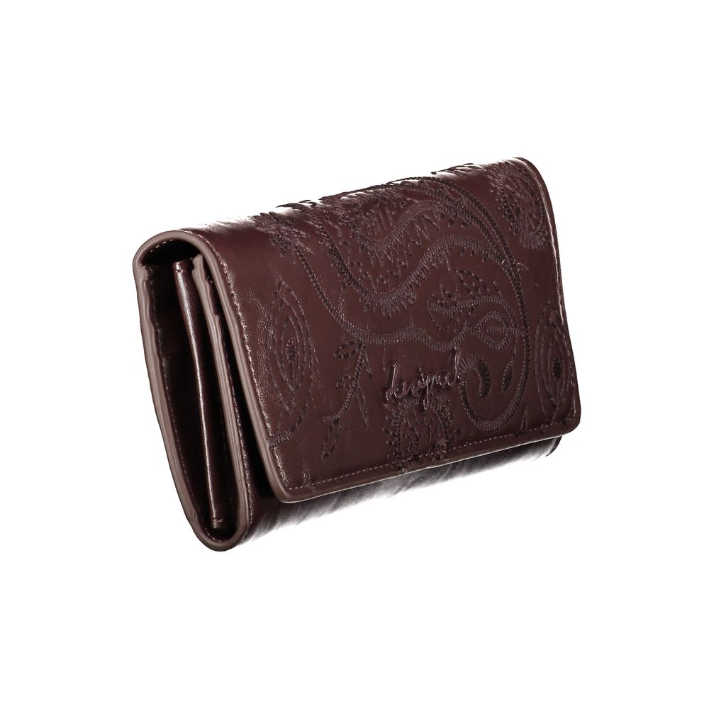 Brown Polyurethane Women Wallet