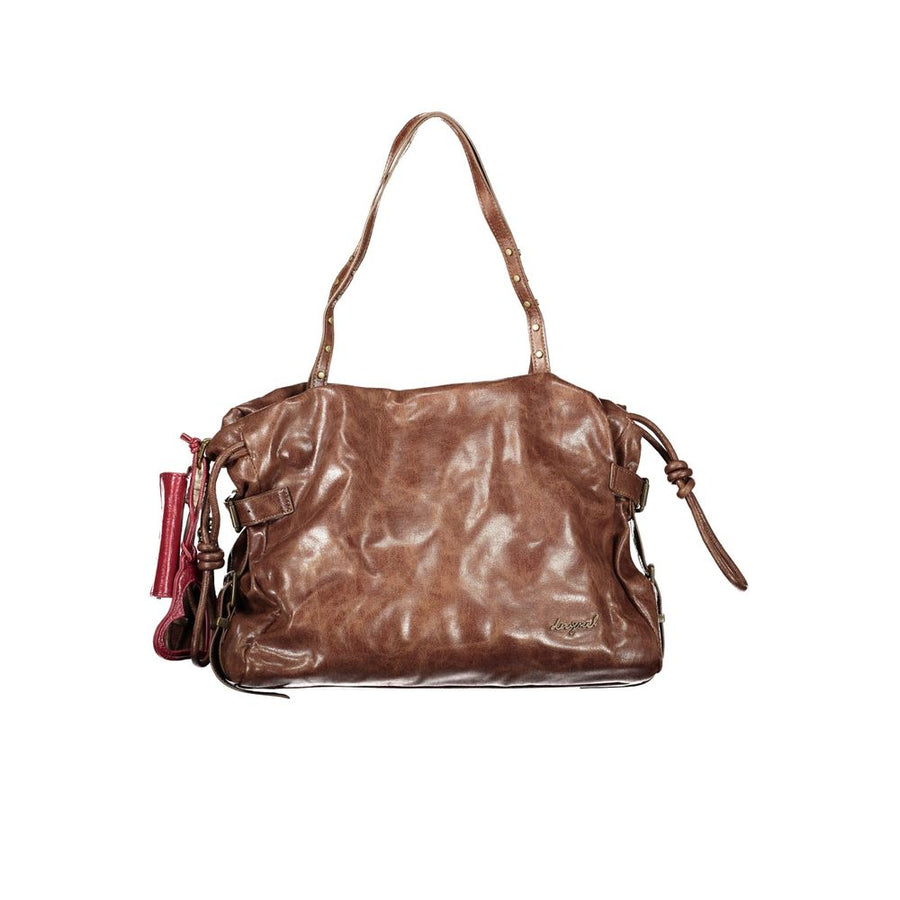 Brown Polyurethane Women's Bag