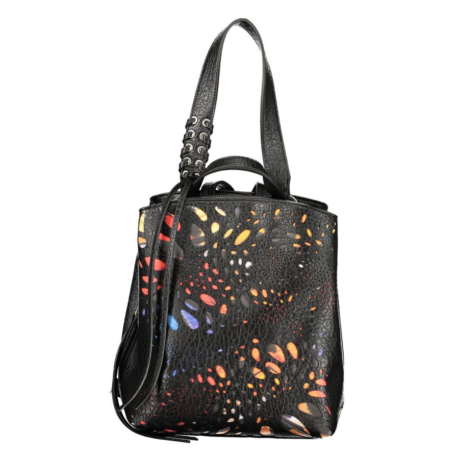Black Polyurethane Women's Backpack