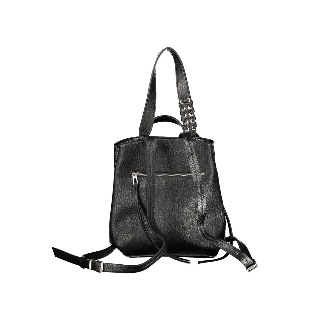 Black Polyurethane Women's Backpack