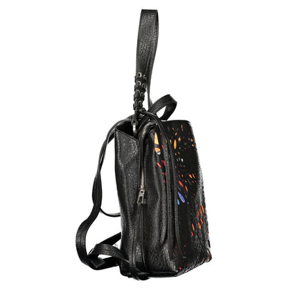Black Polyurethane Women's Backpack